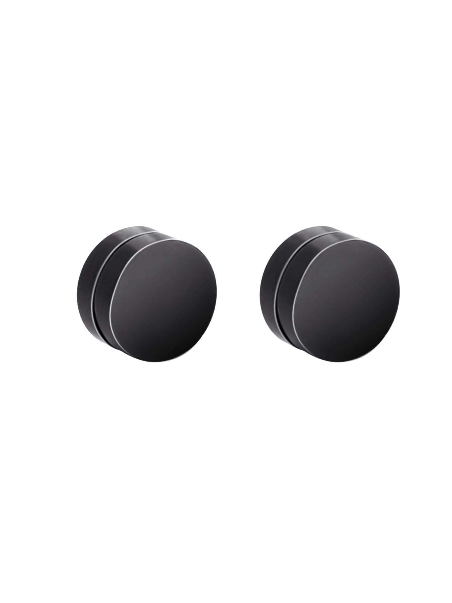 Plain black magnetic metallic stud (NON-PIERCED)