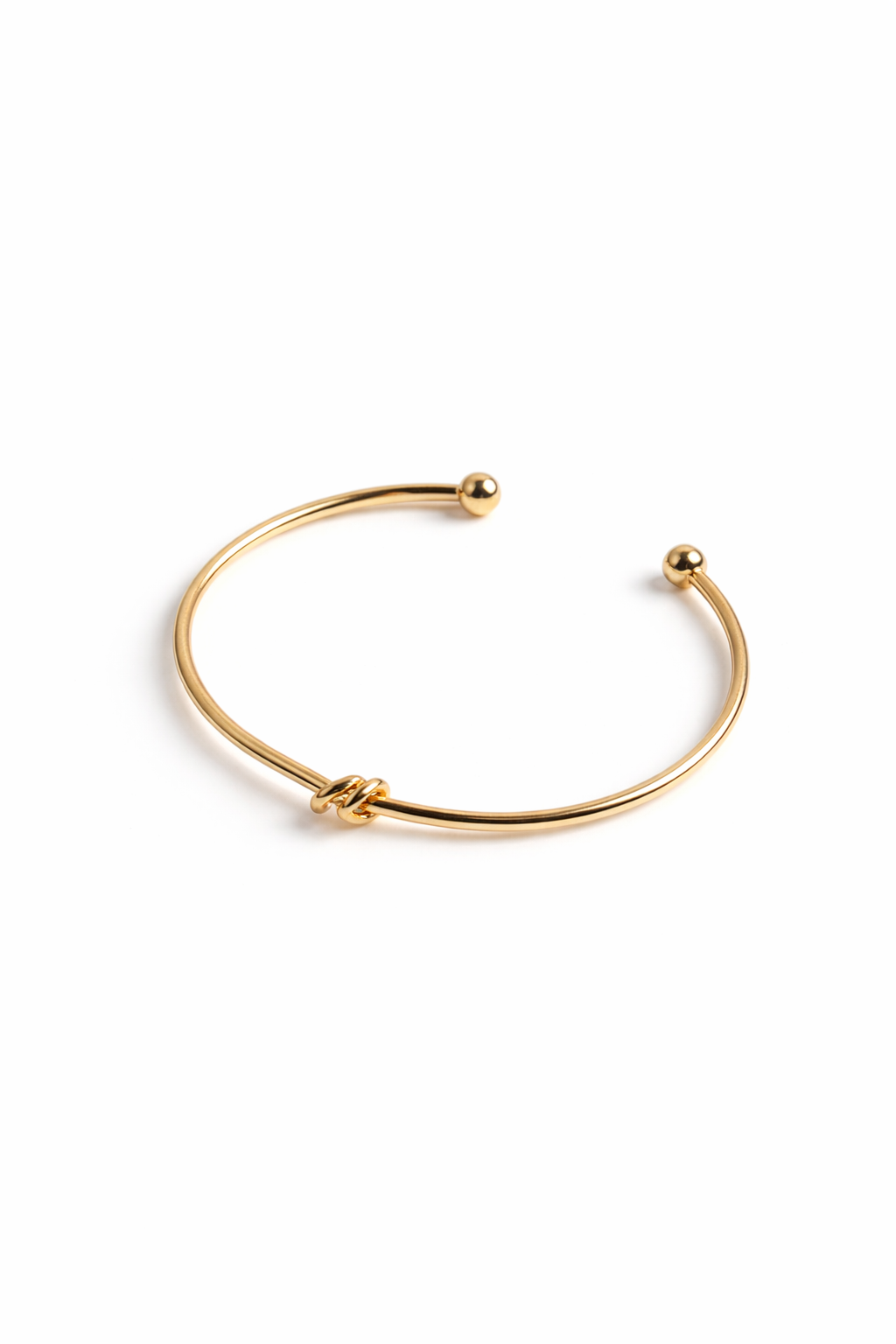The "Boundless Bond" Gold Knot Open Cuff Bangle