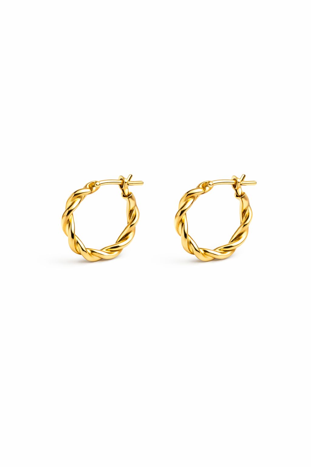 Twisted Gold Hoops- Earrings