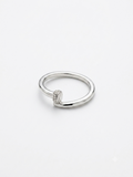 Minimalist Textured Nail Wrap Silver Ring