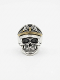 Vintage Two-Tone Captain Skull Silver Signet Ring