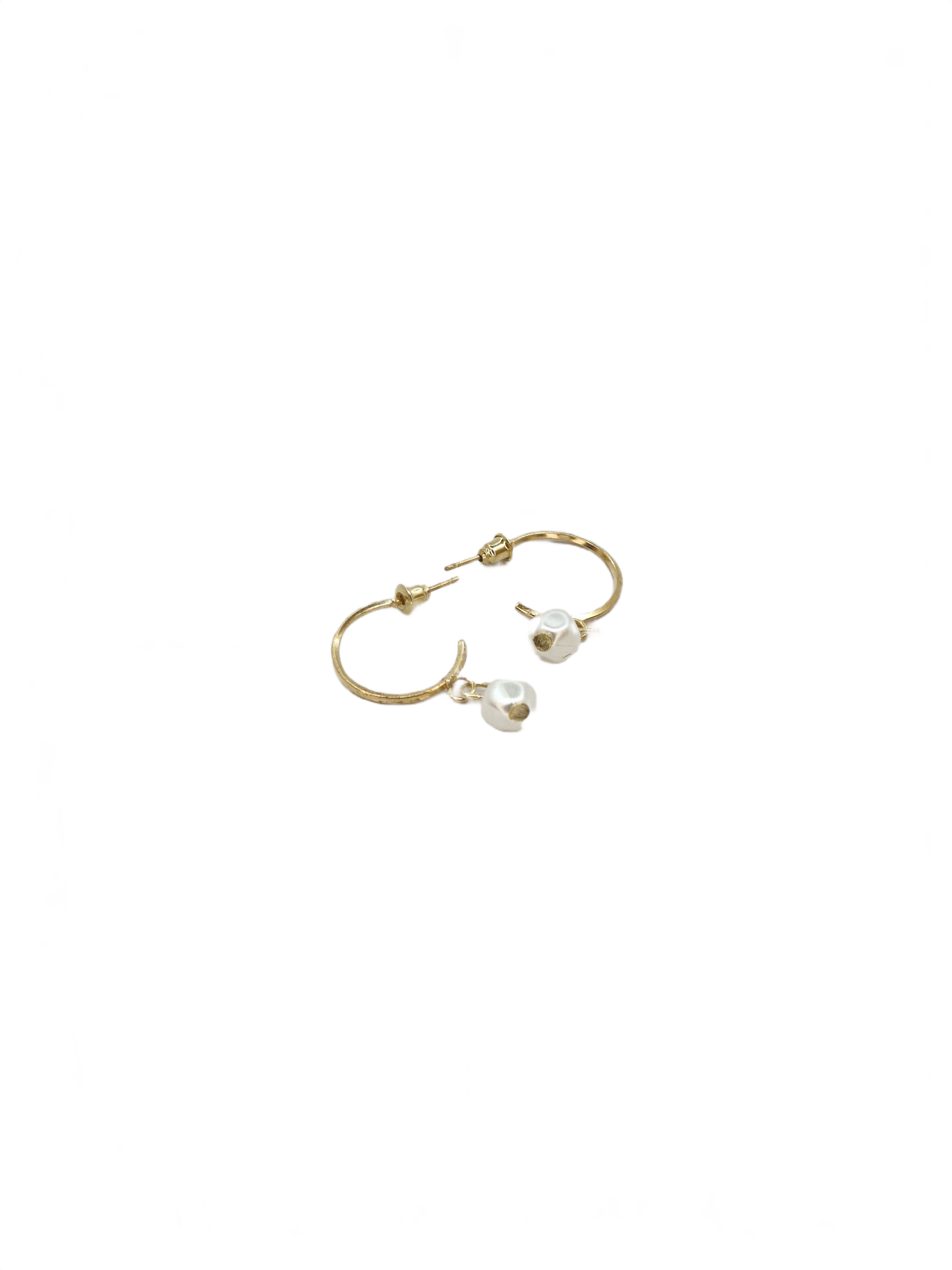Luna Drop Pearl Hoops