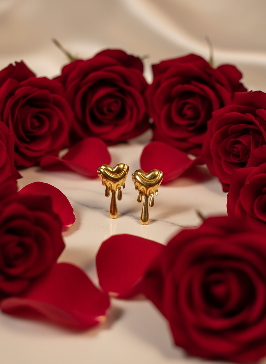 Melting Heart Earrings — Liquid Love, Bold Expressio
