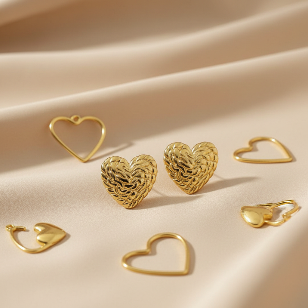 Abstract Heart Earrings