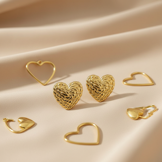 Abstract Heart Earrings