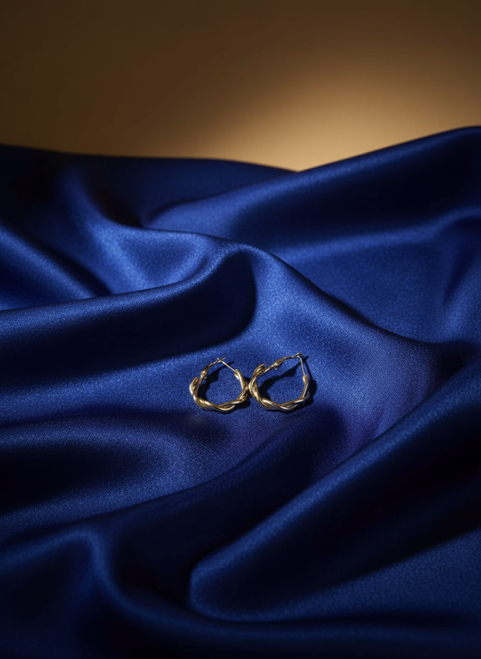 Twisted Gold Hoops- Earrings