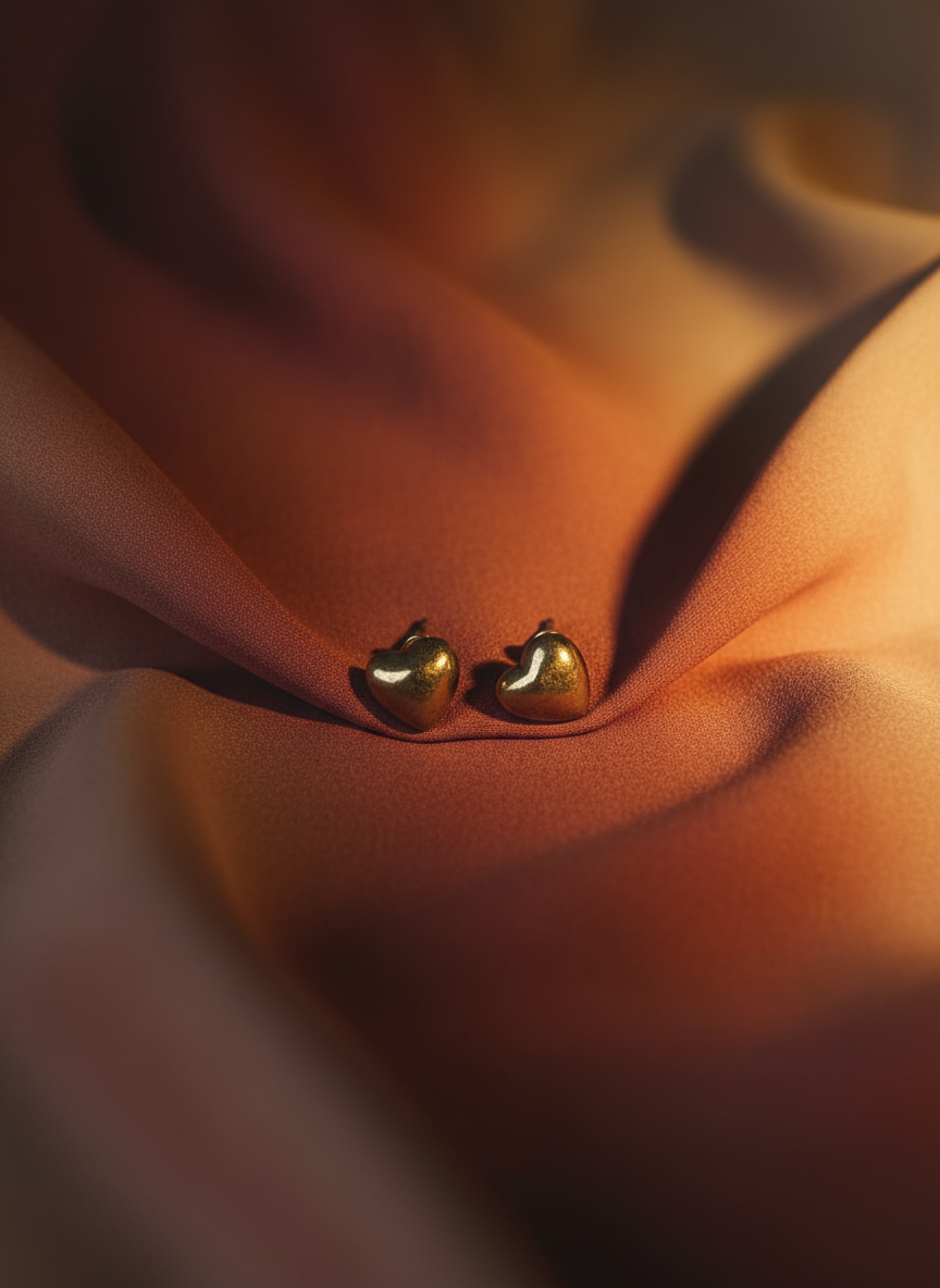 Polished Heart Studs