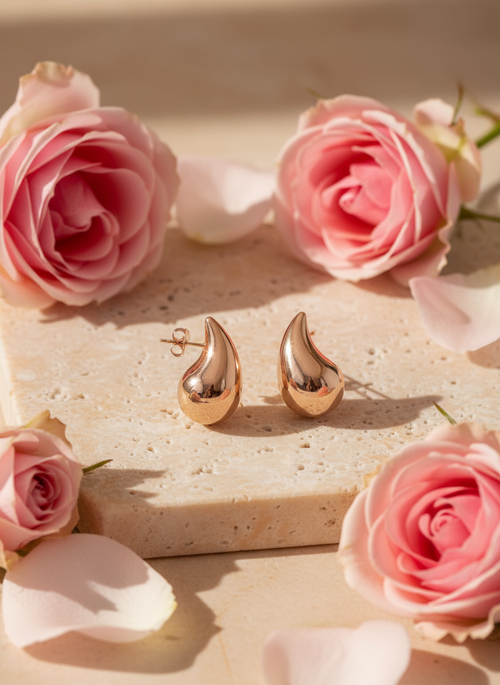 Aurora Teardrop Earrings — Graceful Curves, Radiant Beauty