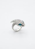 Ouroboros Textured Silver Serpent Ring